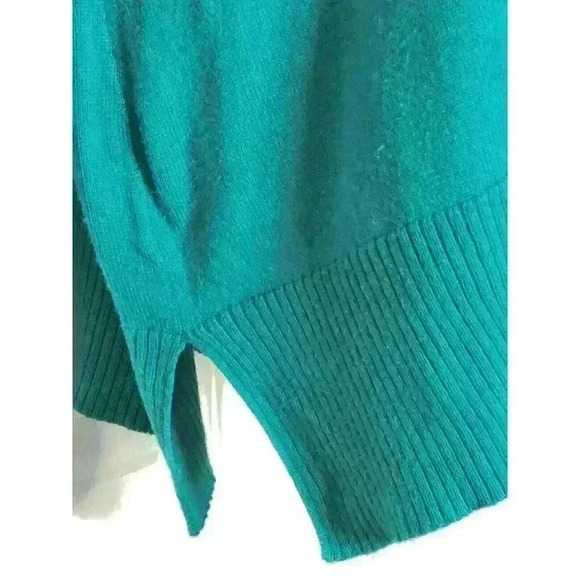 Chicos 2 sweater long sleeve cowl neck cotton blend aqua - Picture 4 of 7